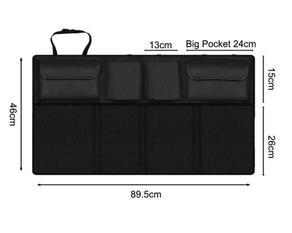 TD® Coffre de Rangement voiture Accessoire Voiture Double Capacité équipé de Elastic net & Velcro /Filet Plusieurs Poches...