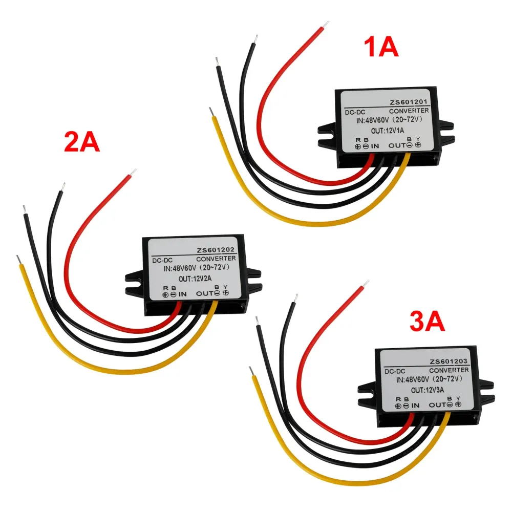 Convertisseur DC-DC étanche 60V, module d'alimentation de voiture abaisseur à 12V