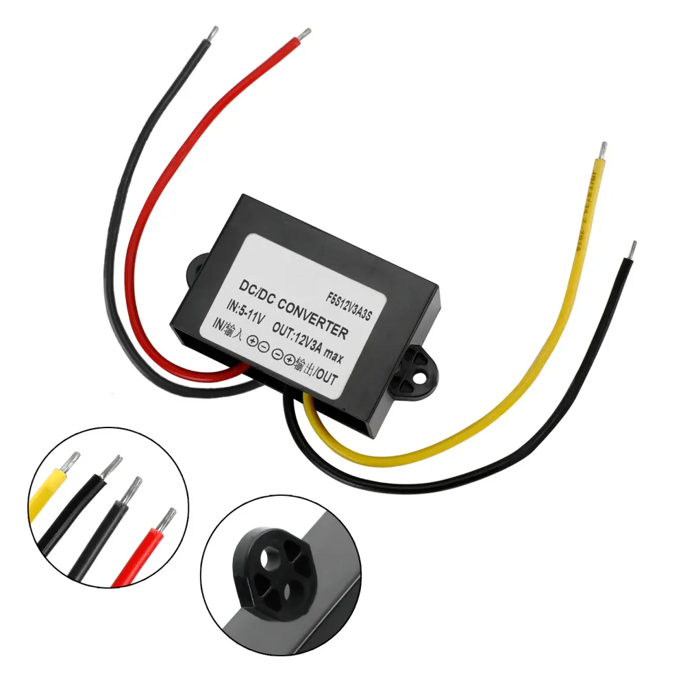 Convertisseur élévateur de tension DC-DC étanche, Module d'alimentation de voiture 3A 6V à 12V