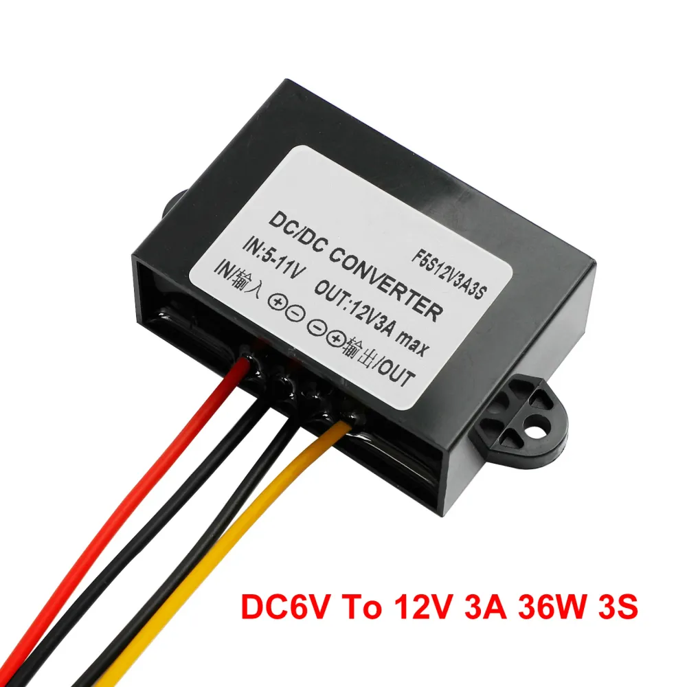 Convertisseur élévateur de tension DC-DC étanche, Module d'alimentation de voiture 3A 6V à 12V