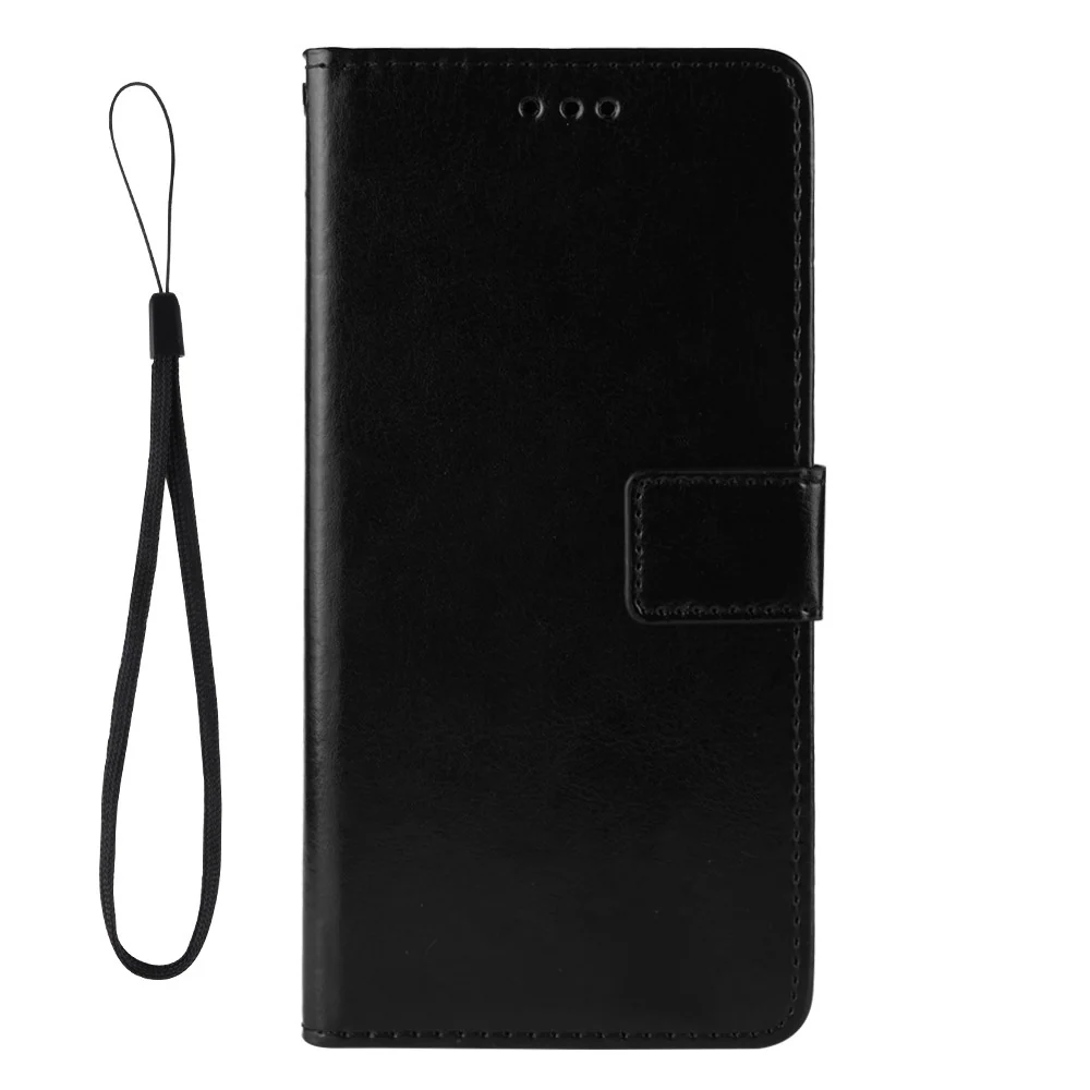 Coque arrière en cuir vegan Crazy Horse pour Motorola Moto G8 Power Lite - Noir
