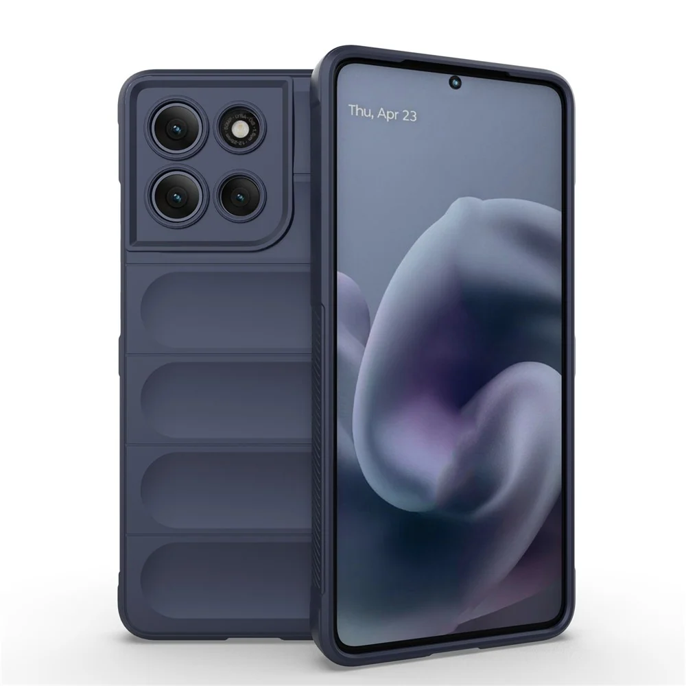 Coque ergonomique en matériau souple pour Motorola Moto G86 Power - Bleu Foncé
