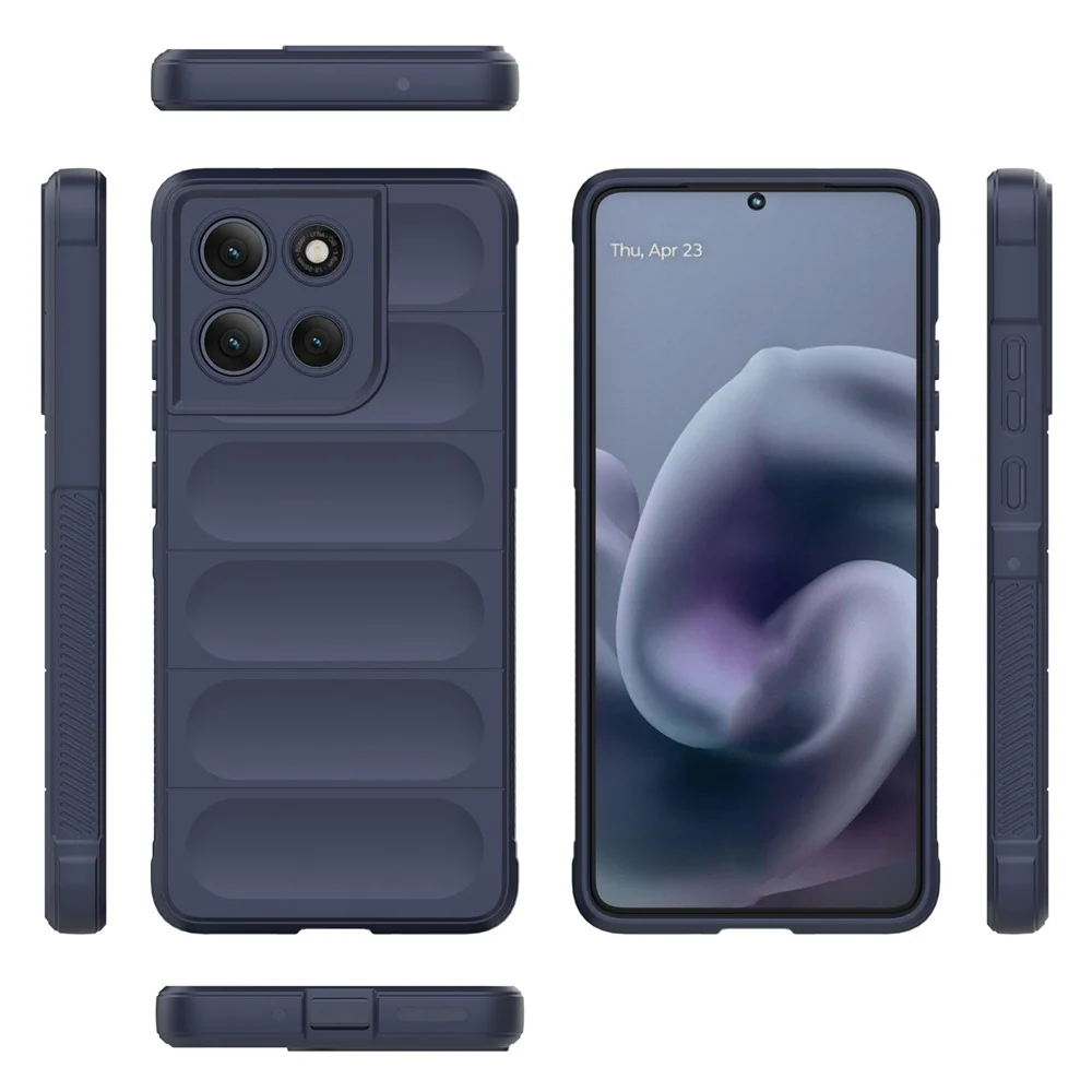 Coque ergonomique en matériau souple pour Motorola Moto G86 Power - Bleu Foncé