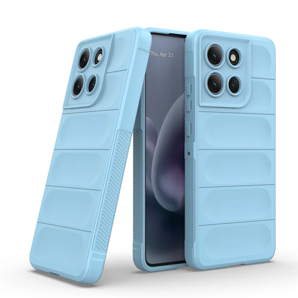 Coque ergonomique en matériau souple pour Motorola Moto G86 Power - Bleu Ciel
