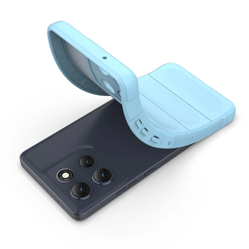 Coque ergonomique en matériau souple pour Motorola Moto G86 Power - Bleu Ciel
