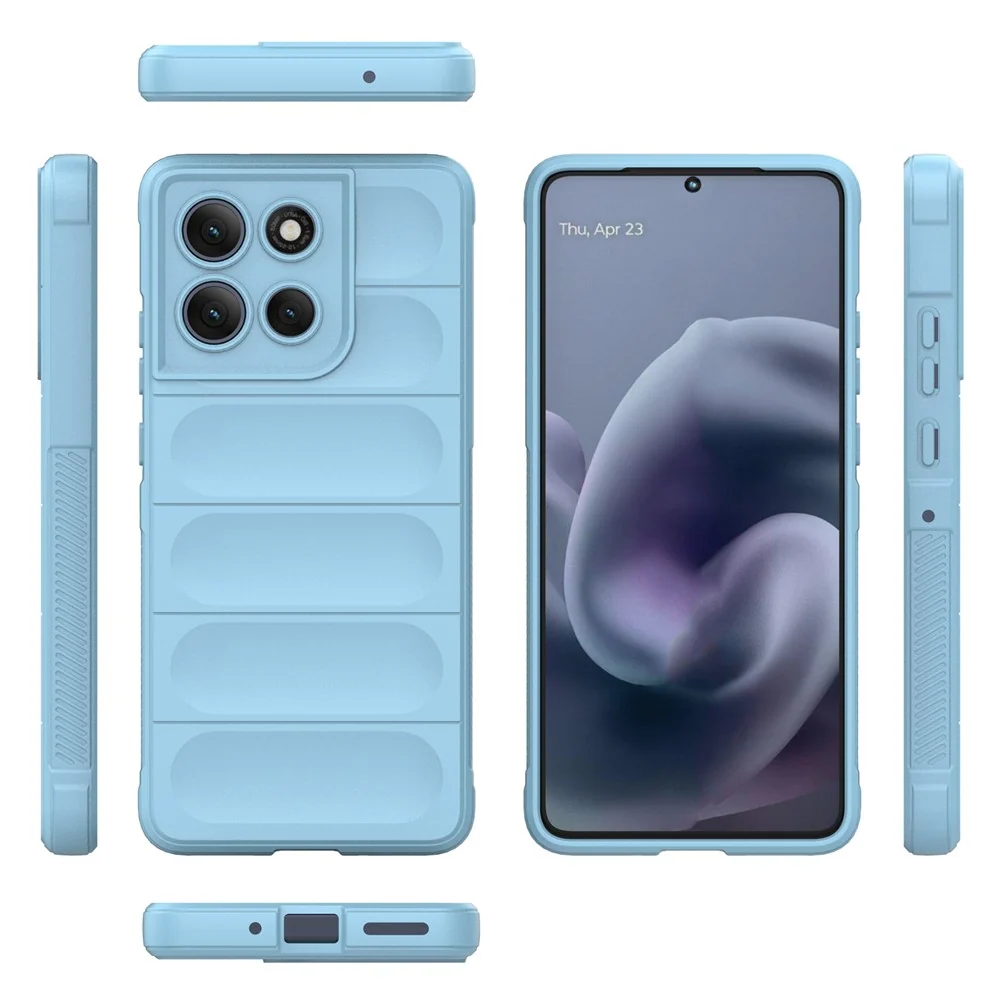 Coque ergonomique en matériau souple pour Motorola Moto G86 Power - Bleu Ciel
