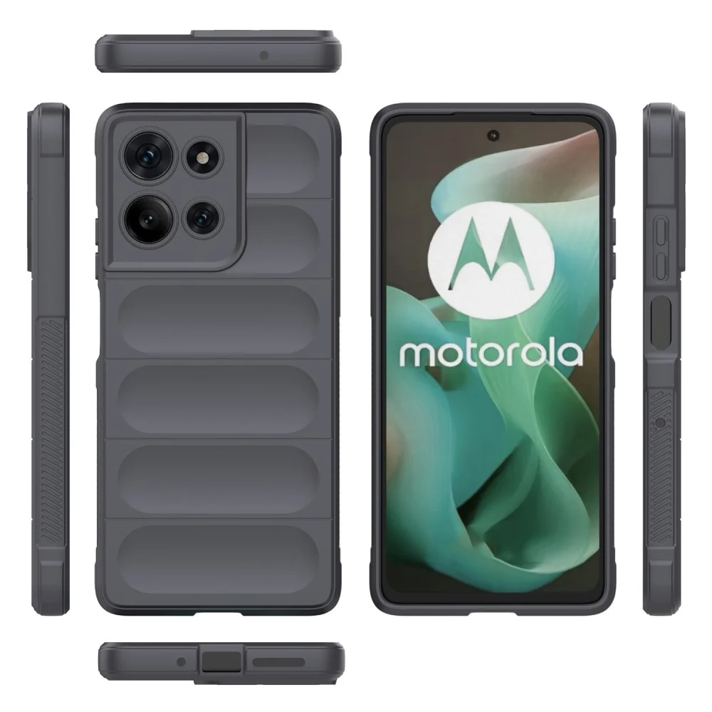 Coque ergonomique en matériau souple pour Motorola Moto G75 - Gris Foncé