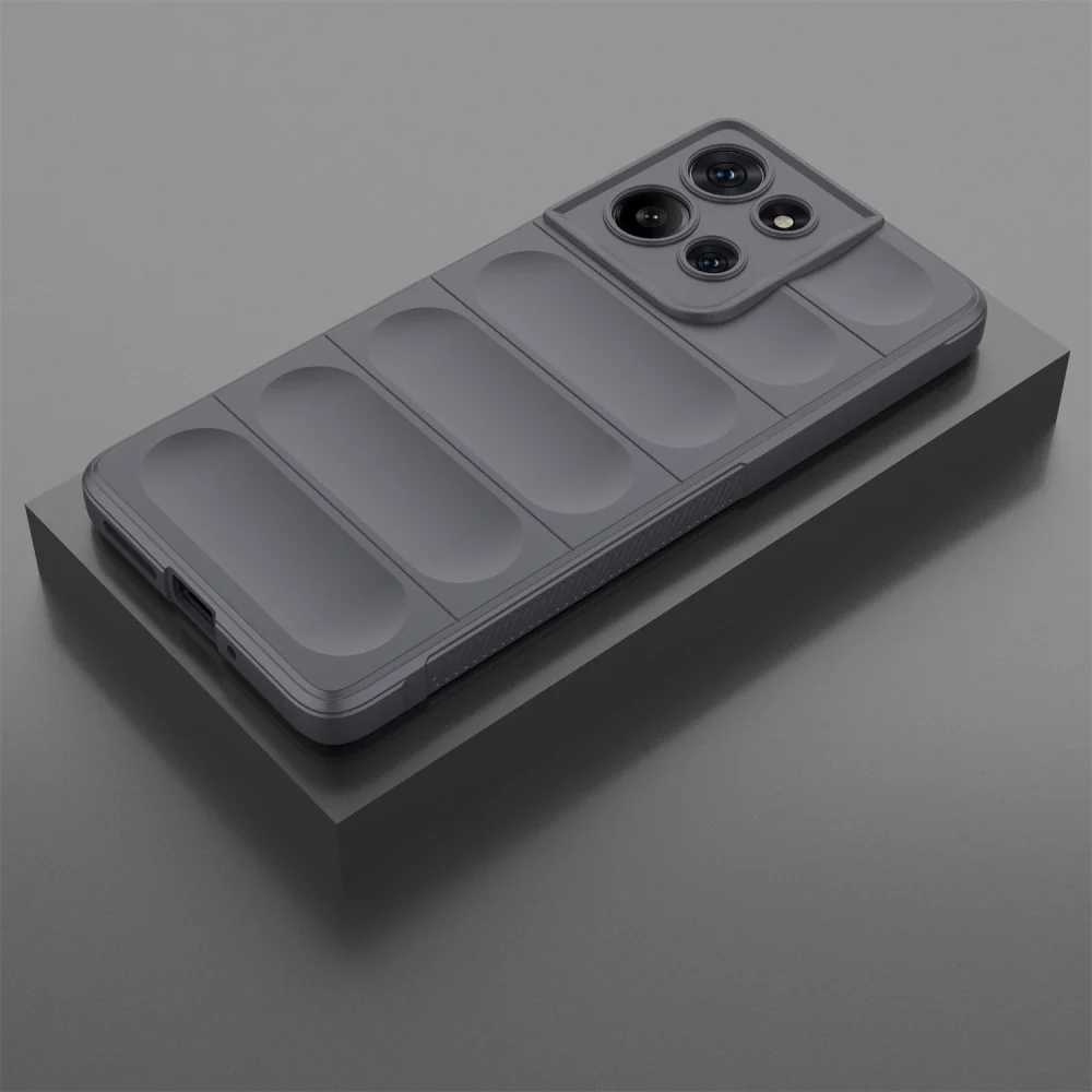 Coque ergonomique en matériau souple pour Motorola Moto G75 - Gris Foncé