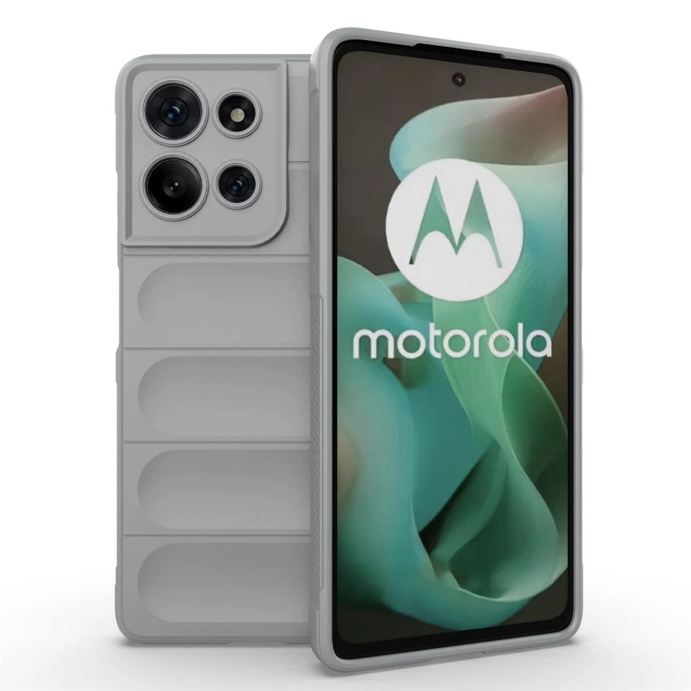 Coque ergonomique en matériau souple pour Motorola Moto G75 - Gris Clair