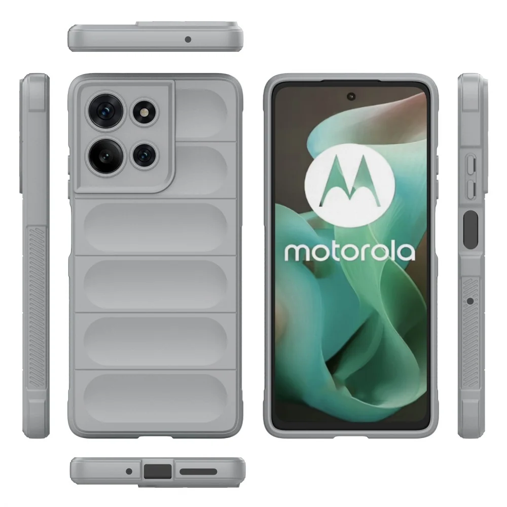 Coque ergonomique en matériau souple pour Motorola Moto G75 - Gris Clair
