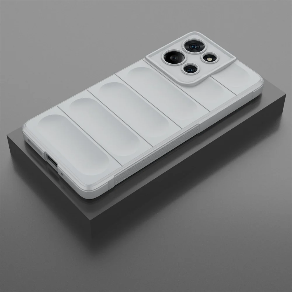 Coque ergonomique en matériau souple pour Motorola Moto G75 - Gris Clair