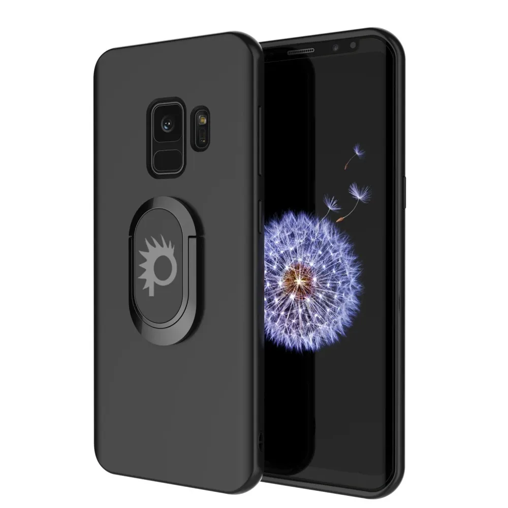 Coque Galaxy S9, Punkcase Magnetix avec couverture protectrice en TPU, support de kickstand, support à anneau et plaque mé...
