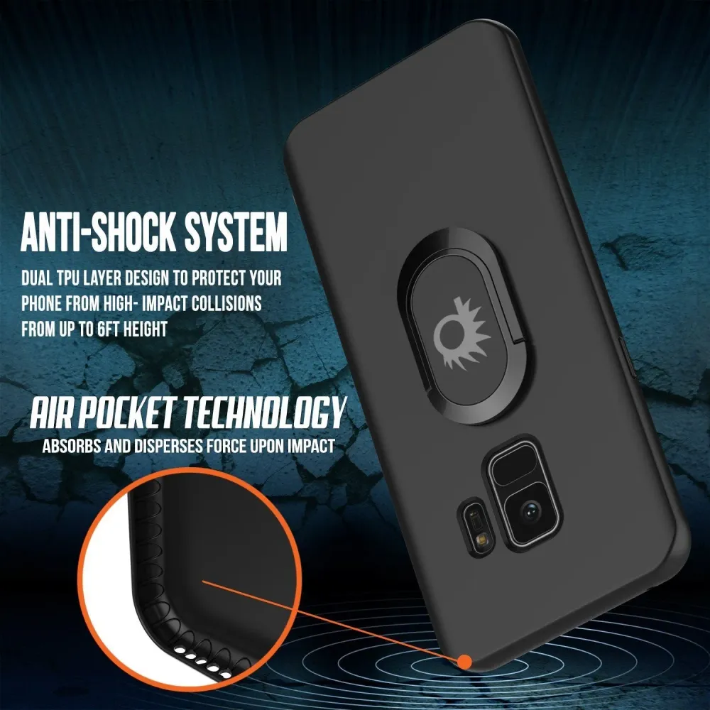 Coque Galaxy S9, Punkcase Magnetix avec couverture protectrice en TPU, support de kickstand, support à anneau et plaque mé...