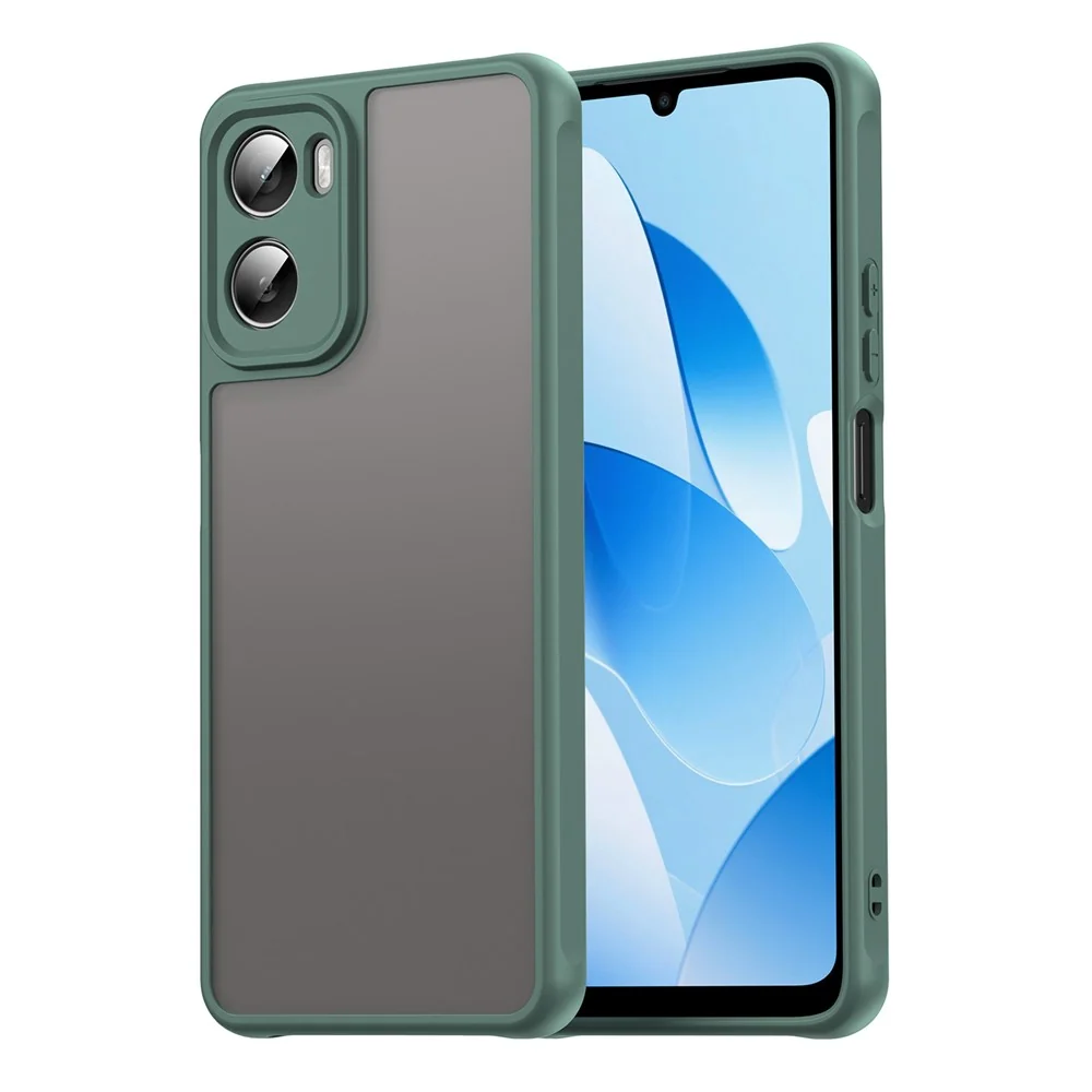 Coque Motorola Moto G06 4G résistante aux chutes avec airbags, translucide givrée et flexible - Vert