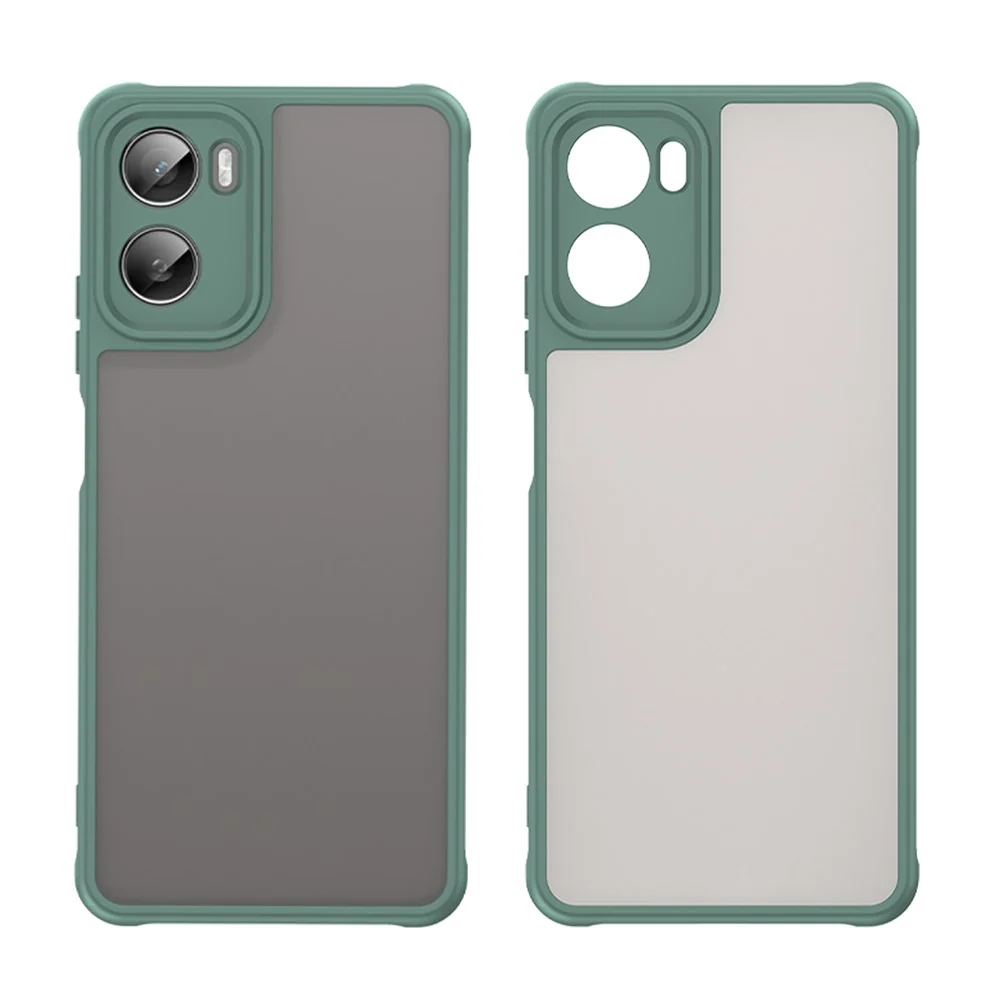 Coque Motorola Moto G06 4G résistante aux chutes avec airbags, translucide givrée et flexible - Vert