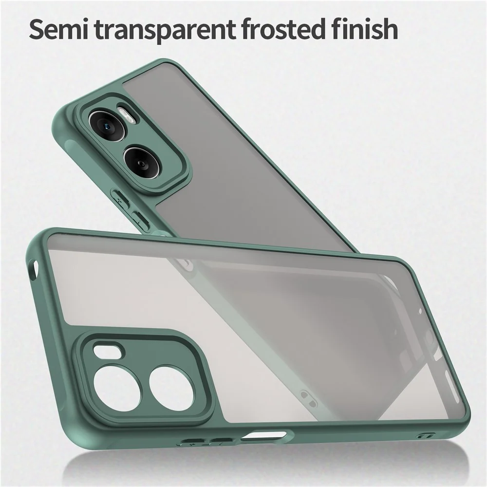 Coque Motorola Moto G06 4G résistante aux chutes avec airbags, translucide givrée et flexible - Vert