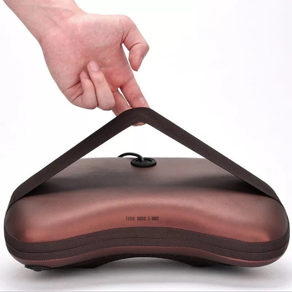 TD® Coussin massant de voiture électrique oreiller cervicale masseur ménage chauffage infrarouge pétrissage tête de massag...