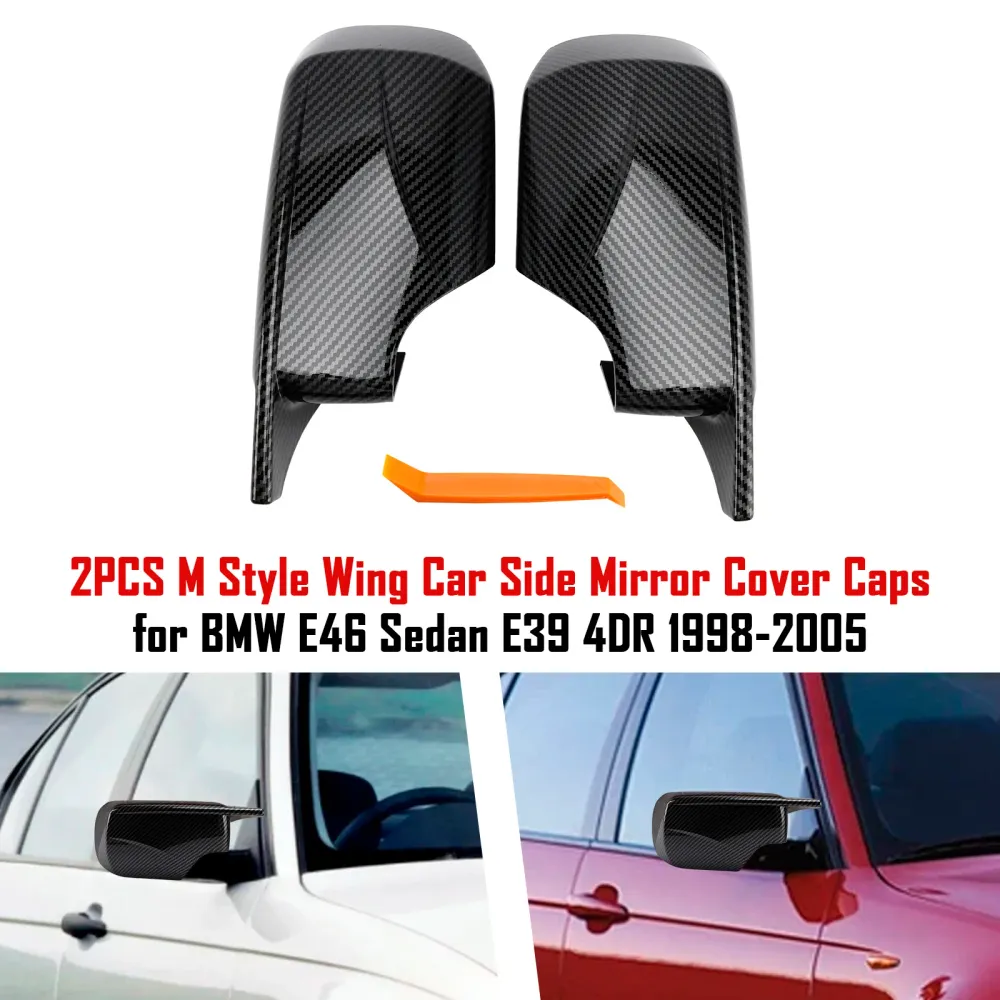 Couvercle de rétroviseur latéral de voiture Style M, 2 pièces, pour BMW E46 berline E39 4DR 1998 – 2005