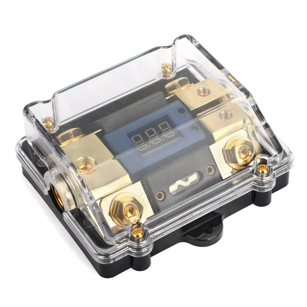 Couvercle transparent boîtier en plastique affichage LED 1x0 2x4GA OUT bloc de distribution porte-fusible séparateur nicke...
