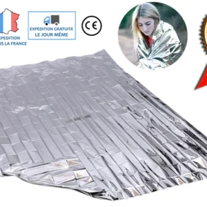 TD® couverture de survie chauffante polaire reutilisable trail sol d'urgence voiture grand froid militaire 1 place camping...