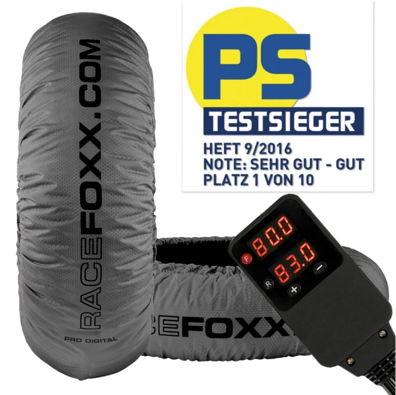 Couvertures chauffantes pour pneus de moto PRO DIGITAL, 17 pouces, jusqu’à 99 °C – SUPERBIKE, gris