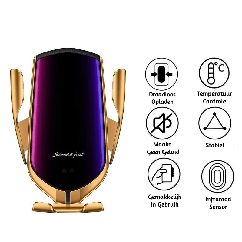 GLIDECLASP – Support de voiture sans fil avec serrage automatique et rotation à 360° Cozey Maison
