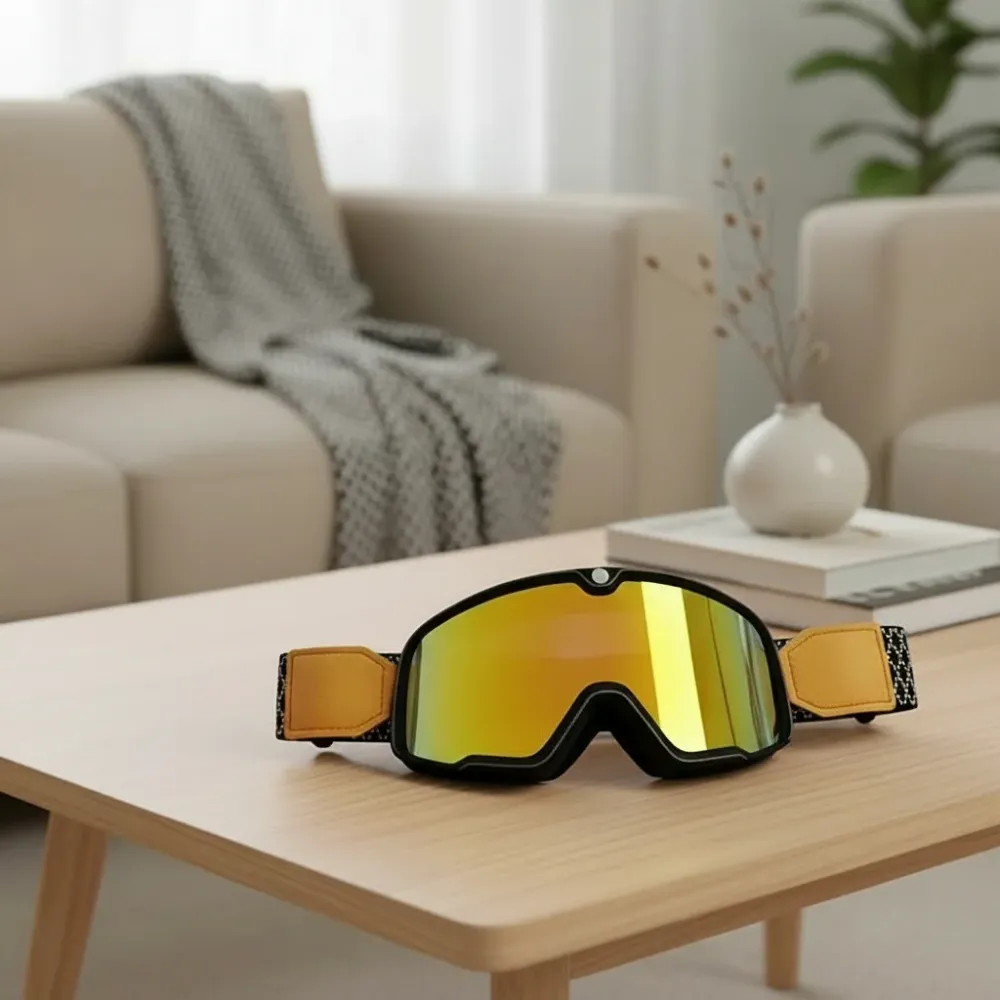 Lunettes de moto rétro - Lunettes de protection vintage pour hommes avec protection UV Cozey Maison