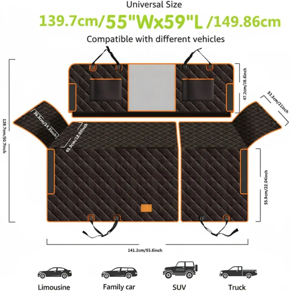 PAWPROTECT – Couverture de protection imperméable antidérapante pour banquette arrière de voiture Cozey Maison