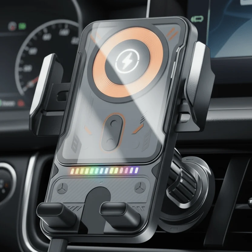 ROTAFIX – Support de voiture 2-en-1 à rotation automatique avec chargeur sans fil Cozey Maison