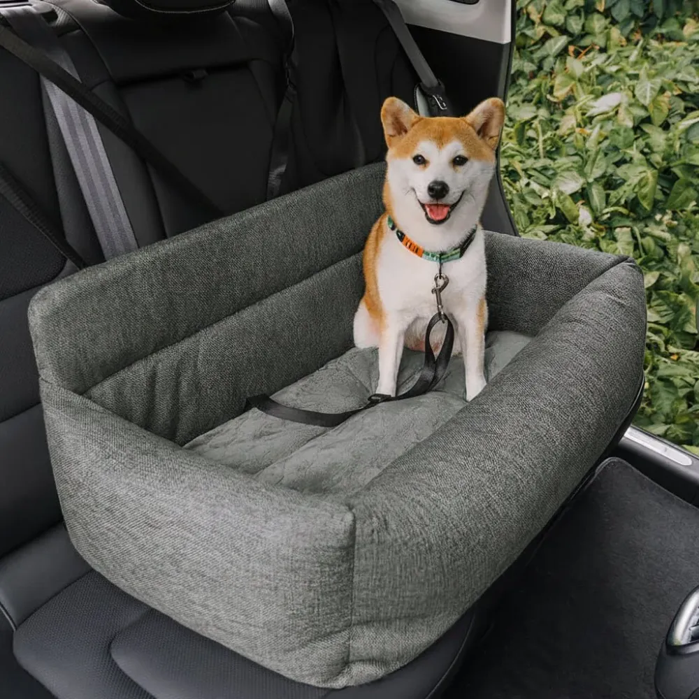 SEATPUP – Grand lit de voiture pour chien lavable avec sangles de sécurité et support antidérapant Cozey Maison