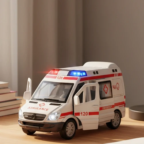 SERVEHERO – Collection de mini véhicules de secours avec ambulance, camion de pompiers et voiture de police Cozey Maison