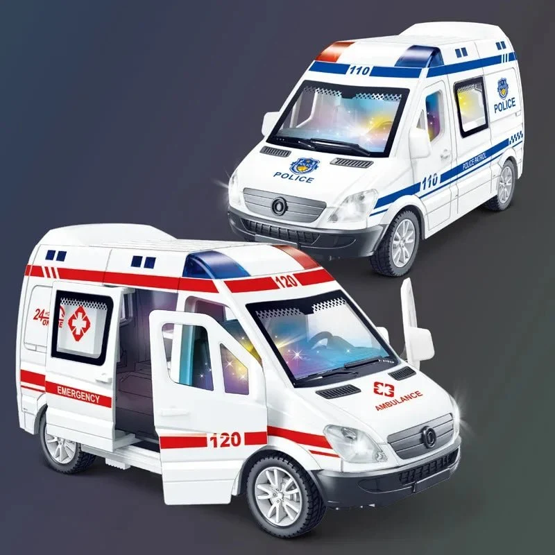 SERVEHERO – Collection de mini véhicules de secours avec ambulance, camion de pompiers et voiture de police Cozey Maison