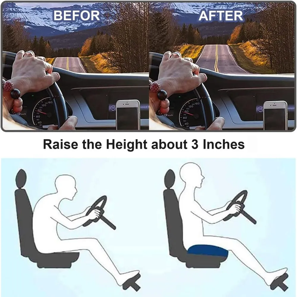 VIEWBOOST – Coussin de siège de voiture ergonomique pour une meilleure visibilité et un confort accru Cozey Maison