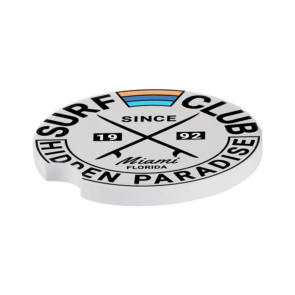 Craft Express Lot de 4 sous-verres de voiture en céramique blanche