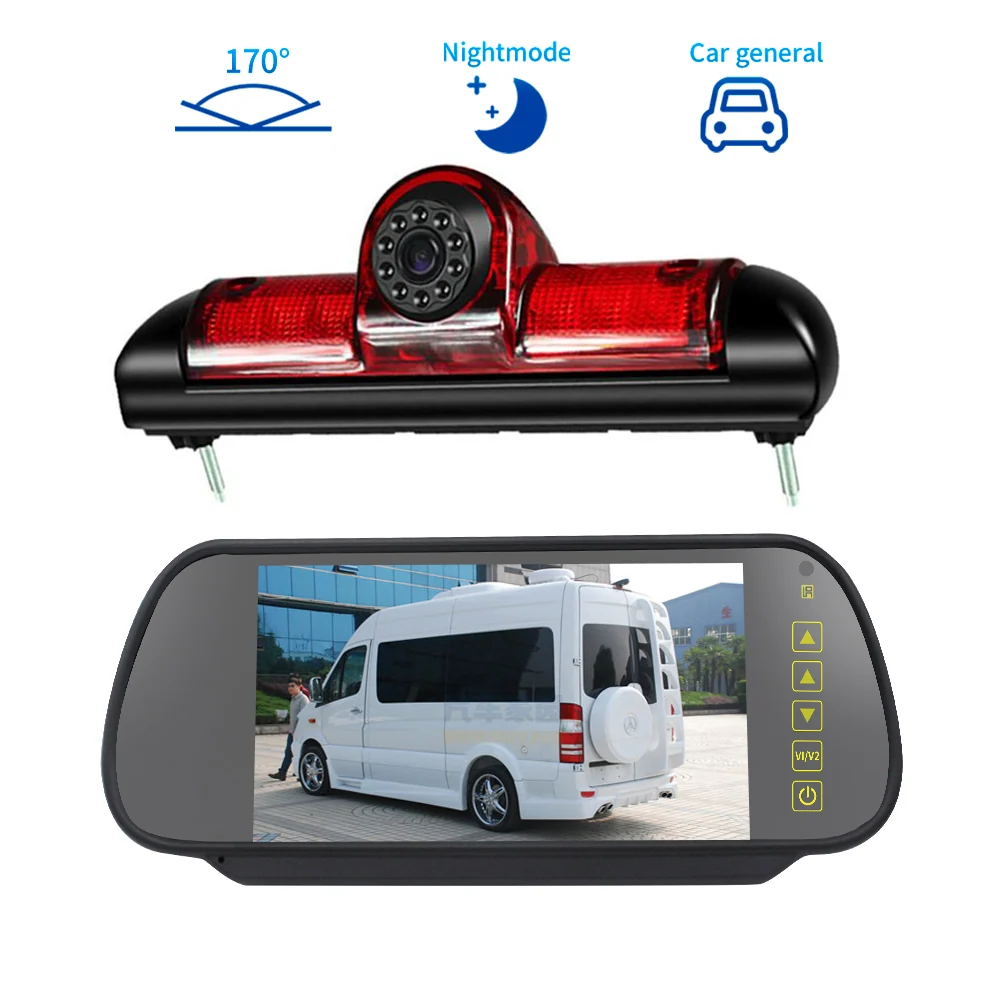 écran de vue arrière de Vision nocturne enregistreur de voiture 7 pouces & caméra de recul écran de rétroviseur de remplac...