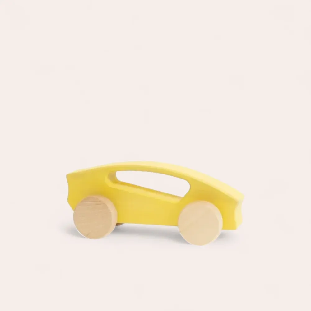 Voiture en bois - Jaune Crocolo