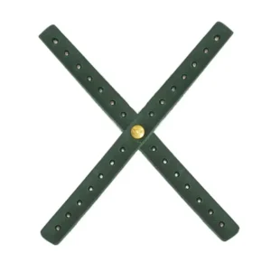 Croix de Phare Moto Cafe Racer en cuir vert perforé