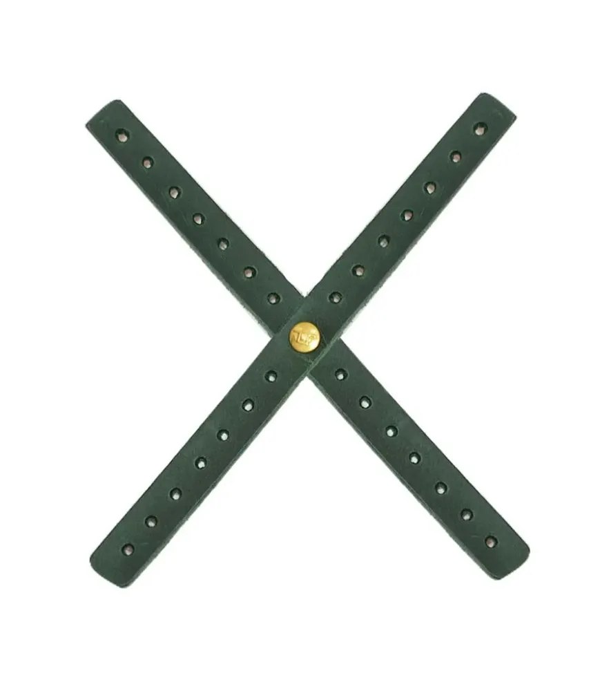 Croix de Phare Moto Cafe Racer en cuir vert perforé