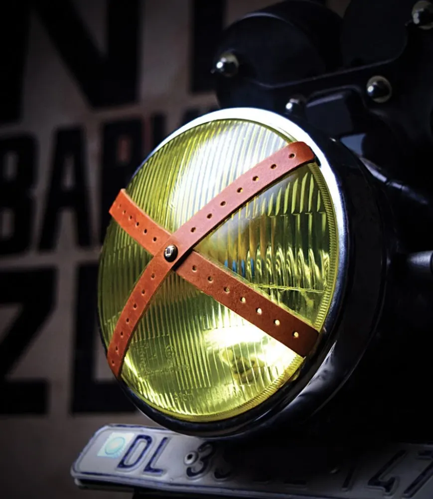 Croix de Phare Moto Cafe Racer - En cuir Vintage Tan