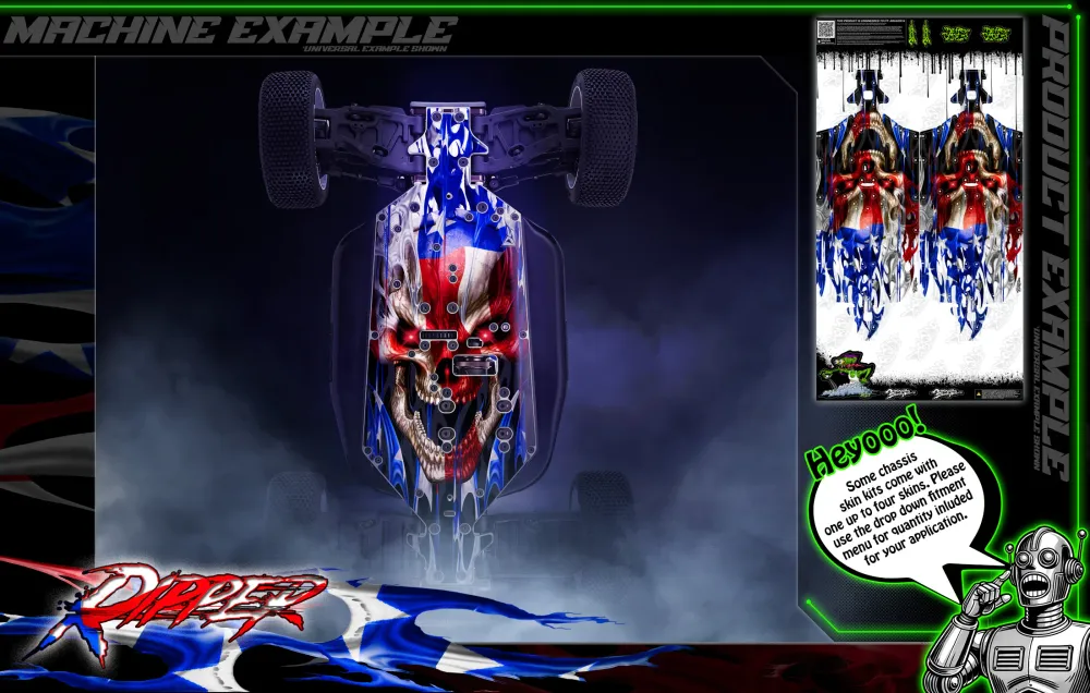 Revêtement de châssis « Ripper » pour voiture de drift UDI RC Sg1601, Sg1603, Sg1604 1603-035 Darkside Studios LLC