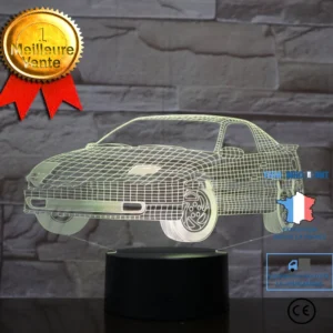 TD® Décoratif USB Voiture 7 Couleurs Télécommande Illusion Optique Veilleuse 3D Visualisation Tableau Bureau Lampes 3D Glo...