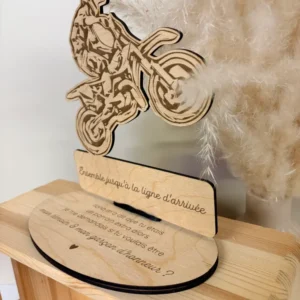 Décoration sur socle - moto de cross