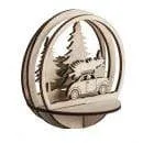 Décorations 3D en bois pour boules méthacrylate 10cm "voiture" 62883505