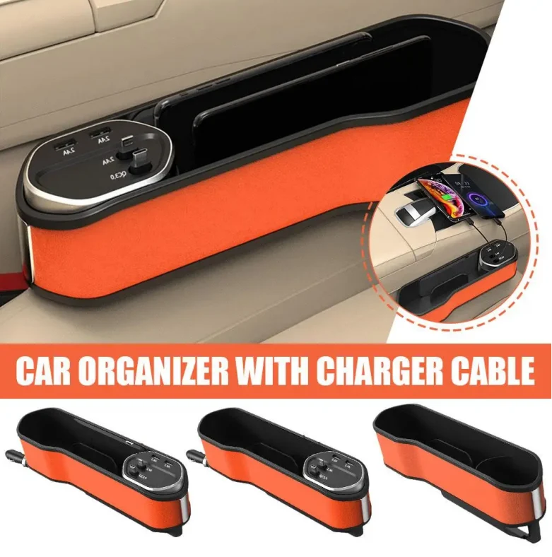 Organisateur de Voiture Multifonction avec Chargeur Sans Fil et Ports USB DEVITCO