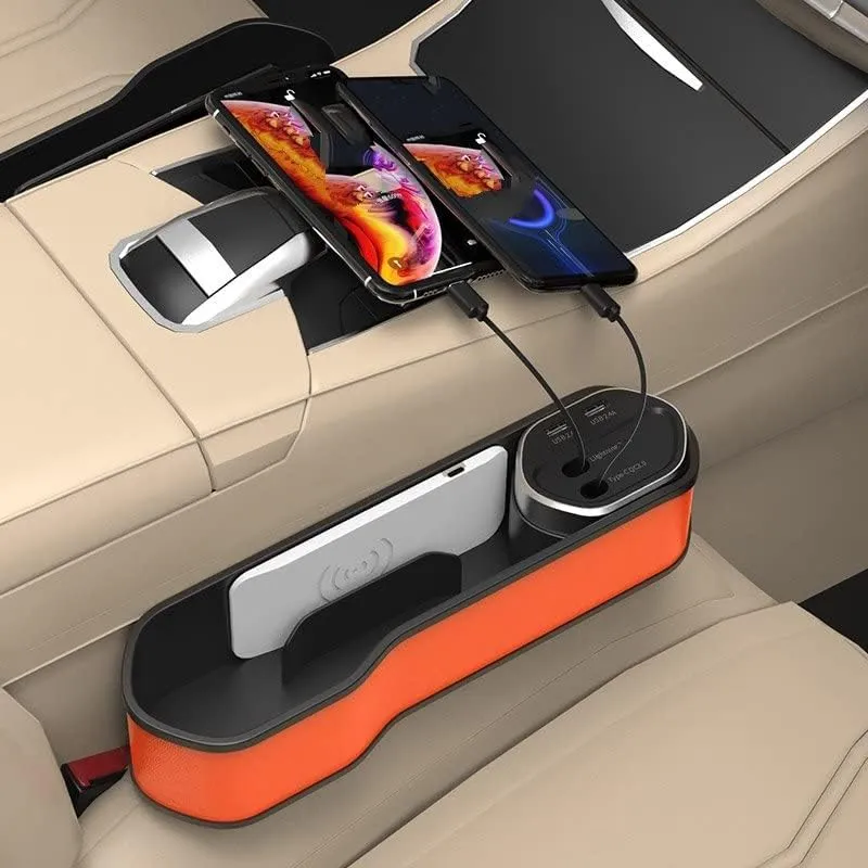 Organisateur de Voiture Multifonction avec Chargeur Sans Fil et Ports USB DEVITCO