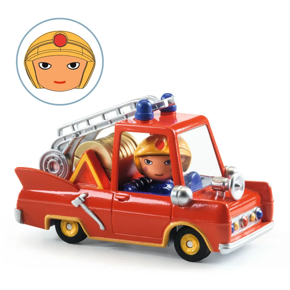 Voiture Crazy Motors - Petit camion de pompier - Djeco