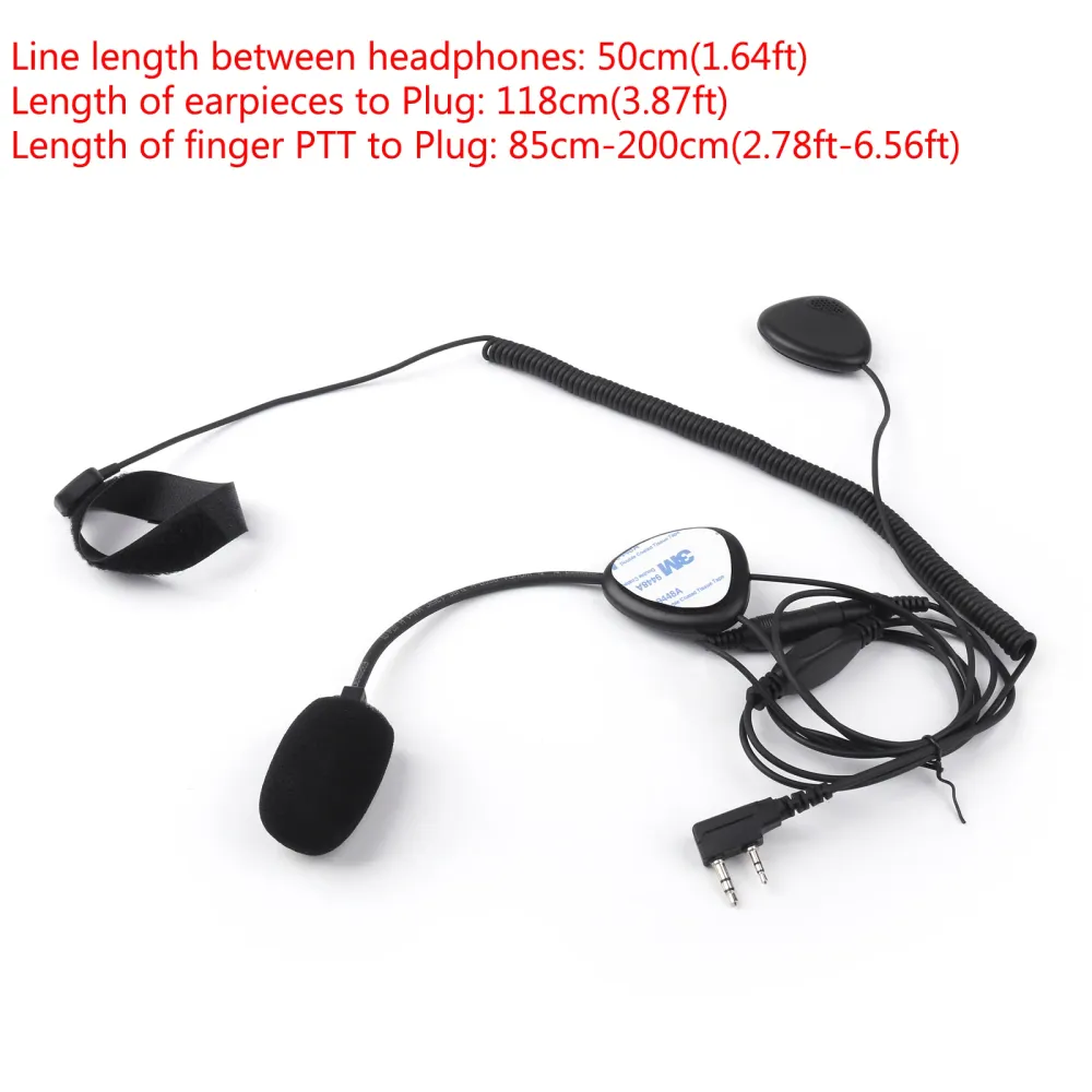 Doigt PTT casque de moto casque micro pour Radio Kenwood Retevis TYT Baofeng