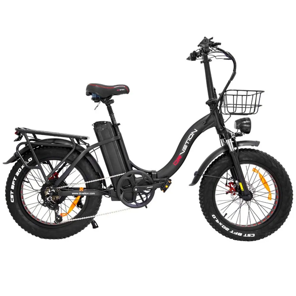 Vélo Électrique DrveTion CT20 - 20*4.0 Pouces Moteur 750W Batterie 48V10AH Frein à Disque - Noir
