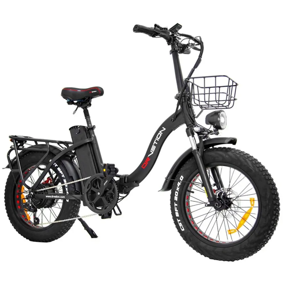 Vélo Électrique DrveTion CT20 - 20*4.0 Pouces Moteur 750W Batterie 48V10AH Frein à Disque - Noir
