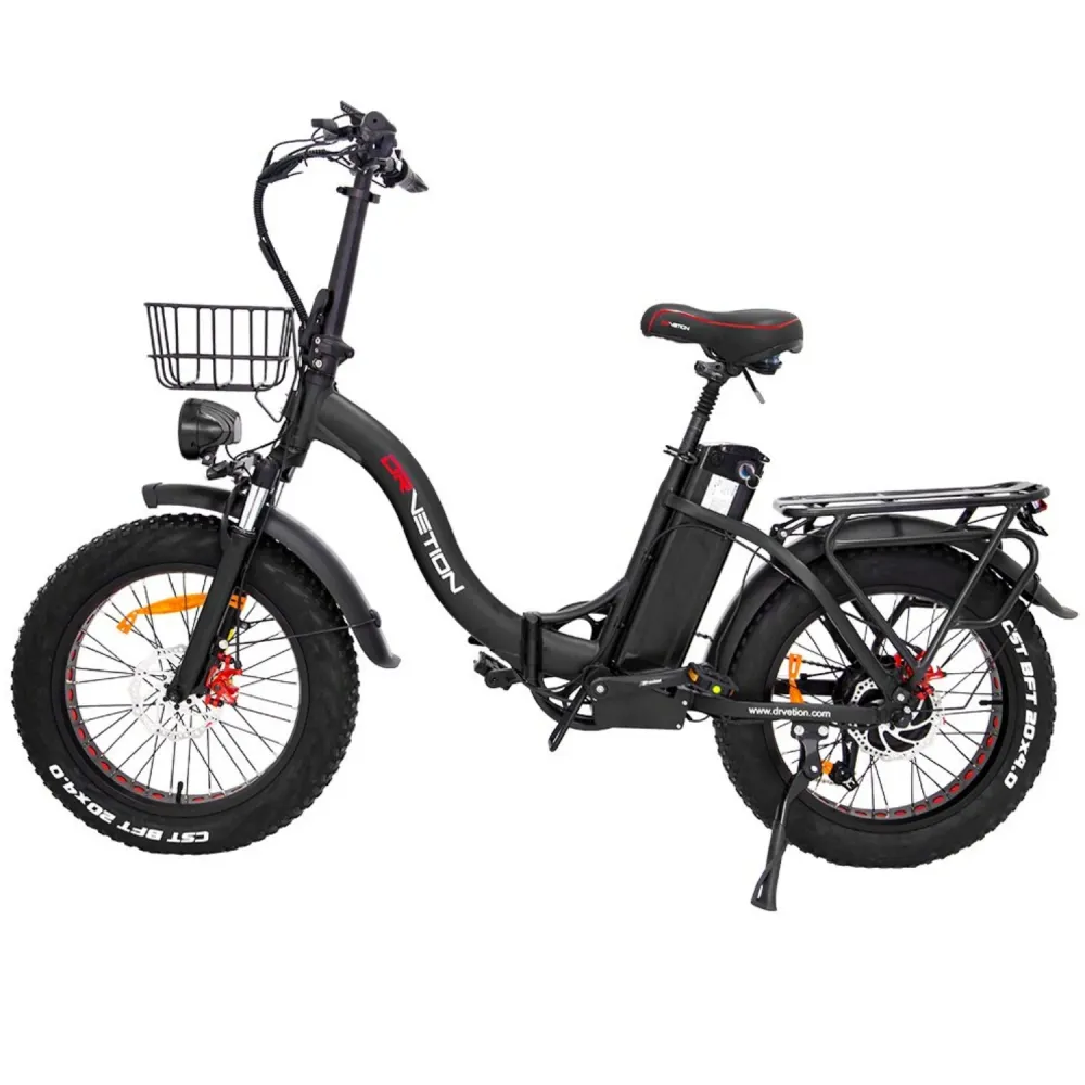 Vélo Électrique DrveTion CT20 - 20*4.0 Pouces Moteur 750W Batterie 48V10AH Frein à Disque - Noir